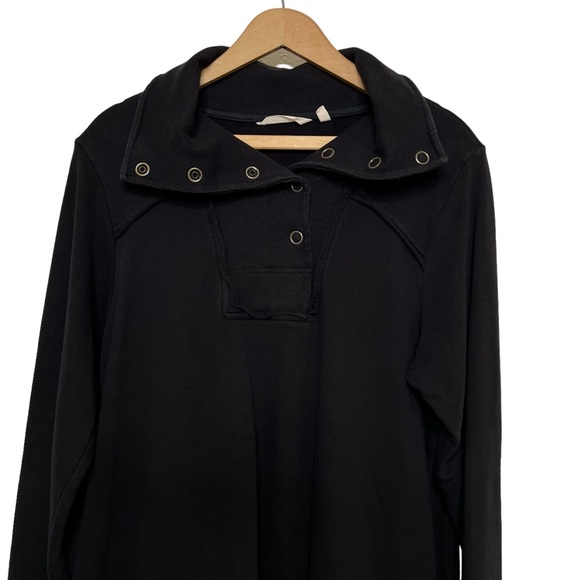 Soft Surroundings black raw seam fold over collar knit tunic size Large - Picture 3 of 11